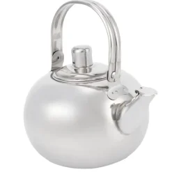 Tekanna i rostfritt stål i 304, platt botten, induktionskokare, vattenkokare, tekanna med filter, silver, 16 cm, 1,2 l