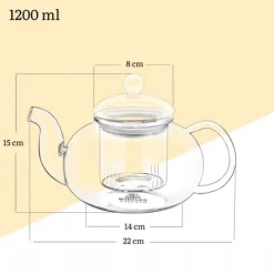 Tekanna, termoglas, Wilmax, 1200ml