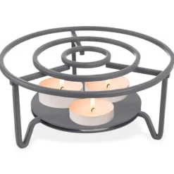 Tekannavärmare, metall, grå, 16,5 cm