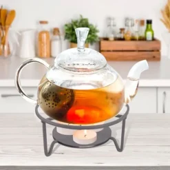 Tekannavärmare, metall, grå, 16,5 cm