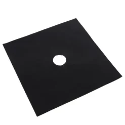 Gasbrännare-Återanvändbar gasspisskyddssats i glasfiber (6 st) - köksredskap (svart)