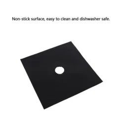 Gasbrännare-Återanvändbar gasspisskyddssats i glasfiber (6 st) - köksredskap (svart)