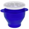 Återanvändbar Silikonpopcornmaskin för mikrovågsugn, vikbar skål med lock i Blått - 24 x 20 x 6 (14.5) cm Popcorn Maker