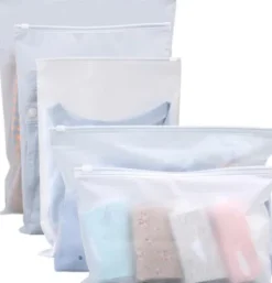 Återanvändbara blixtlåspåsar, 30 st vattentäta frostade plastpåsar, för kläder, underkläder, skor och andra accessoarer