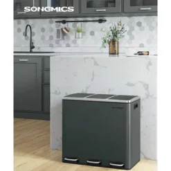 Återvinningsbehållare, 61x34x55.5 cm, Grå