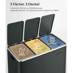 Återvinningsbehållare, 61x34x55.5 cm, Grå