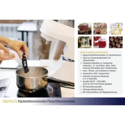 Matlagningstermometrar-TFA Dostmann 30.1061.01 Kökstermometer °C/°F-format, Babykost, Käftar, Stek, Medborgare, Fett, Flytande ämnen, Halvfast