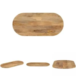 The Living Store Bordsskiva 90x40x3,8 cm oval massivt mangoträ - Bordsskivor