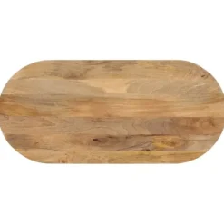 The Living Store Bordsskiva 90x40x3,8 cm oval massivt mangoträ - Bordsskivor