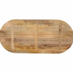 The Living Store Bordsskiva 90x40x3,8 cm oval massivt mangoträ - Bordsskivor
