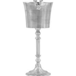 The Living Store Champagnekylare massiv aluminium 39x29x71 cm silver - Skulpturer & statyer