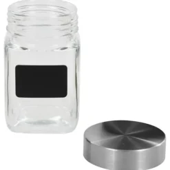 Förvaringsburkar-The Living Store Förvaringsburkar i glas med etiketter 12 st 300 ml - Kakburkar