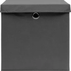 Förvaringslådor För Hemmet-The Living Store Förvaringslådor med lock 4 st grå 32x32x32 cm tyg - Förvaringslådor