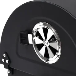 Grillar-The Living Store Grilltunna med hjul och bord svart stål 115x85x95 cm - Utomhusgrillar