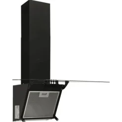 The Living Store Köksfläkt 60 cm stål och härdat glas svart - Köksfläktar