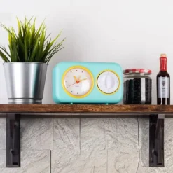 Äggklockor-Timer - Fisura - Retro grön kökstimer. Multifunktionell timer med klocka och alarmfunktion. Pomodoro-timer.