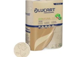 Toalettpapper-Toalettpapper, Lucart T3 Natural, 2-lagers, 44m x 9,6cm, Ø12cm, natur