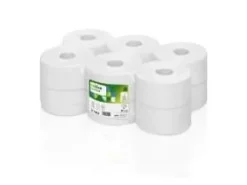 Toalettpapper Satino Comfort Jumbo Mini 2-lagigt Ø18cm 180 m vit,12 rl/krt