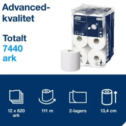 Toalettpapper-Toalettpapper TORK Adv T9 2-lag 12/fp