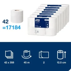 Toalettpapper TORK Uni T4 2-lag 6/fp 7st
