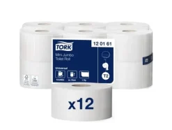 Toalettpapper-Toiletpapir Tork® Jumbo Mini Universal T2, 120161, 1-lags, pakke a 12 stk.
