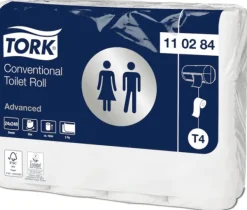Toalettpapper-Toiletpapir Tork T4 Advanced 2-lags 34,7 m hvid - (24 ruller pr. karton)