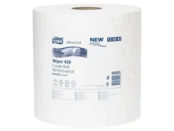 Tork Wiping Paper Plus - Rengöringsdukar - engångsvara - papper - 750 ark - vit - paket med 2 - för P/N: 652008, 652100, 652108