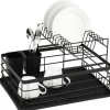 Diskställ & Torkställ-Torkställ i två våningar av svart disk Avtappning 43x32x27cm KINGHOFF KH-1716