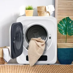 Torktumlare-Torktumlare 3–4 kg i rostfritt stål, 850 W med flerfiltersystem, 6 program och överhettningsskydd (väggmonterad)