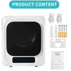 Torktumlare-Torktumlare 3–4 kg i rostfritt stål, 850 W med flerfiltersystem, 6 program och överhettningsskydd (väggmonterad)