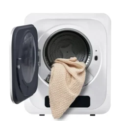 Torktumlare 3–4 kg i rostfritt stål, 850 W med flerfiltersystem, 6 program och överhettningsskydd (väggmonterad)