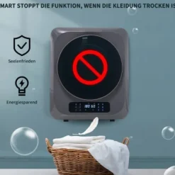 Torktumlare 2,5 kg (upp till 4 kg) Rostfritt stål 850W – 6 program, flerfunktioner, flerfilter, överhettningsskydd, väggmonterbar