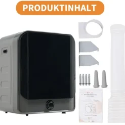Torktumlare-Torktumlare i rostfritt stål 3–4,5 kg 830W med 5 program, multifilter, överhettningsskydd och väggmontering [Energieklass C]
