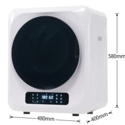 Torktumlare-Torktumlare, rostfritt stål, 2,5kg (upp till 4kg), 850W, 6 program, filter, överhettningsskydd, väggmonterbar