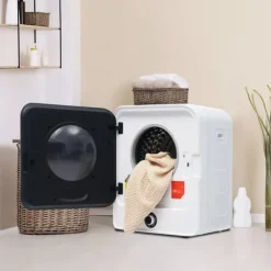 Torktumlare-Torktumlare rostfritt stål 3–4,5 kg, 830W, flerfiltrering, 5 program, överhettningsskydd, väggmonterbar [Energiklass C]