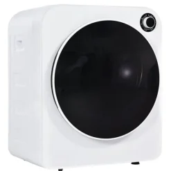 Torktumlare-Torktumlare, rostfritt stål, 3kg, 830W, 5 program, trippelfilter, överhettningsskydd, väggmonterbar, vit