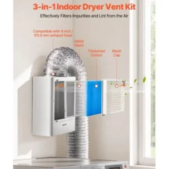 Torktumlare-Torktumlarslangset, 23,6x13,4x29,4 cm, Vit, ABS-material