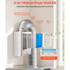 Torktumlare-Torktumlarslangset, 236x134x294 mm, Vit, ABS-material