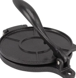 Tortillapress i aluminium 20 cm svart för att göra kinesiska kakor, bakverk, pizzapress i aluminiumlegering, pressverktyg