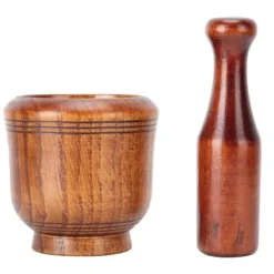 Trä kryddkvarn mortel och mortelstöt set