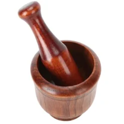 Trä kryddkvarn mortel och mortelstöt set