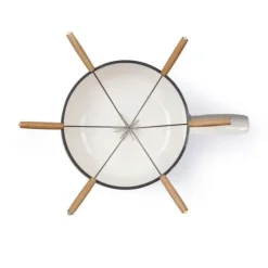 Traditionellt fondueset - LIVOO - MEN426C - 2,6L - 6 personer - Emaljerat gjutjärn - 6 gafflar - Fonduegryta lämplig för alla värmekällor