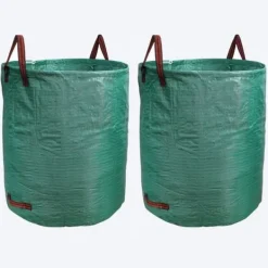 Soppåsar-Trädgårdspåsar Set med 2 272L Trädgårdsavfallspåse Vattentät och rivtålig Återanvändbar grön avfallspåse 499