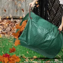 Soppåsar-Trädgårdspåsar Set med 2 272L Trädgårdsavfallspåse Vattentät och rivtålig Återanvändbar grön avfallspåse 499