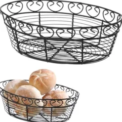 Tillbehör För Matservering-Trådkorg för servering av bröd, oval, dekorativ - Hendi 425879