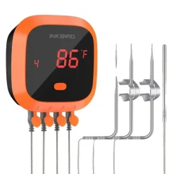 Matlagningstermometrar-Trådlös BBQ-termometer, Bluetooth-kompatibel, upp till 6 prober,4XC med 4 sensorer