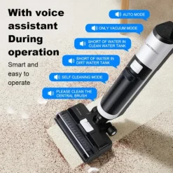 Golv- & Mattrengöring-Trådlös golvrengörare för hårda golv, lättviktig design, smart kontrollsystem, VIT