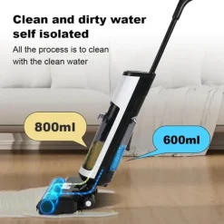 Golv- & Mattrengöring-Trådlös golvrengörare för hårda golv, lättviktig design, smart kontrollsystem, VIT