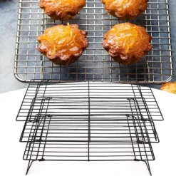 Tre lager nonstick kylgaller bakplåt kök bröd kakställ bakverk bakverk 40x25x9cm