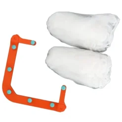 Diskhokorgar-Trekantig diskbänkssilhållare med 100 st diskbänkssilpåse för köksavfall, stall och filterrester - Orange